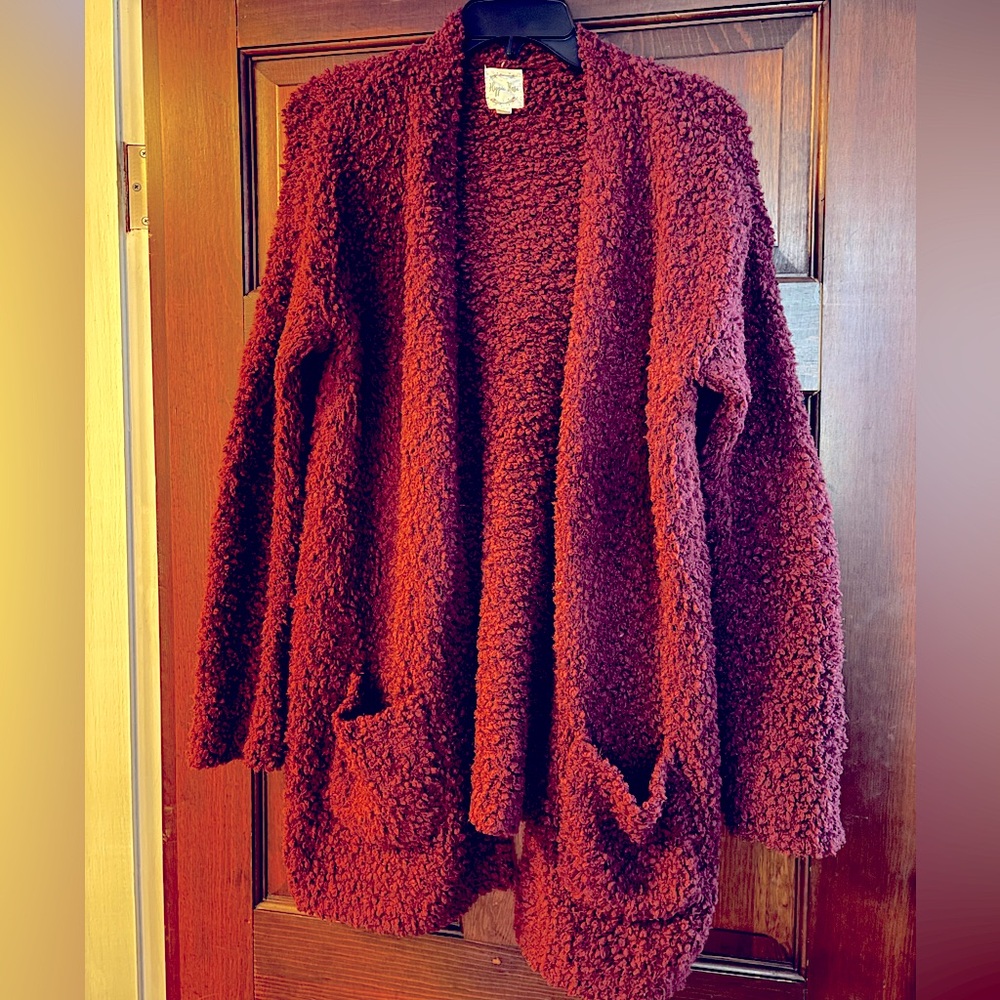 Maroon Hippie Rose Sweater